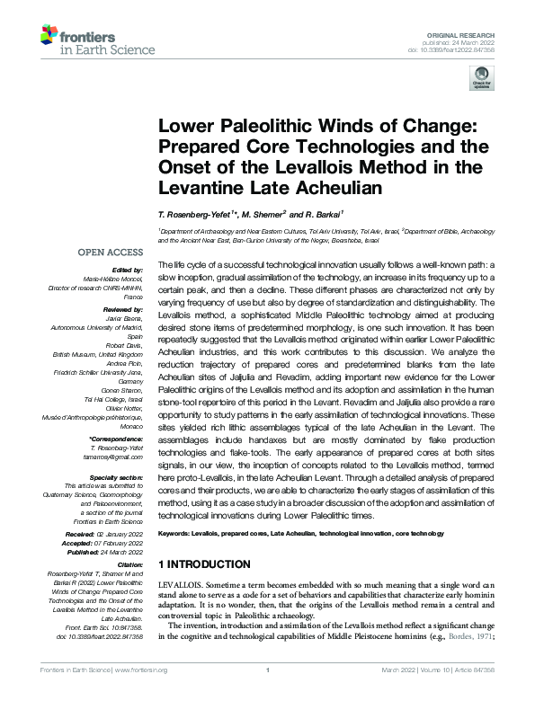 (PDF) Lower Paleolithic Winds of Change: Prepared Core Technologies and ...