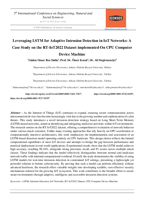 (PDF) Leveraging LSTM for Adaptive Intrusion Detection in IoT Networks ...