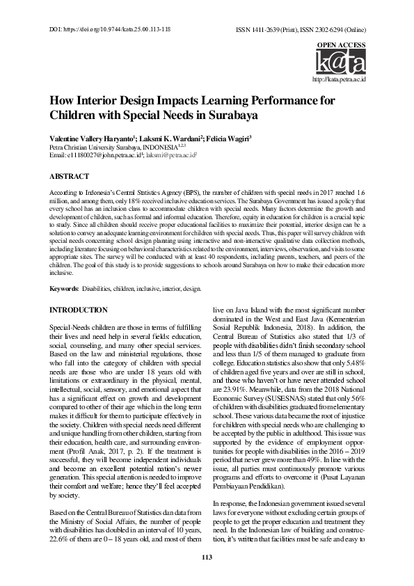 (PDF) How Interior Design Impacts Learning Performance for Children ...