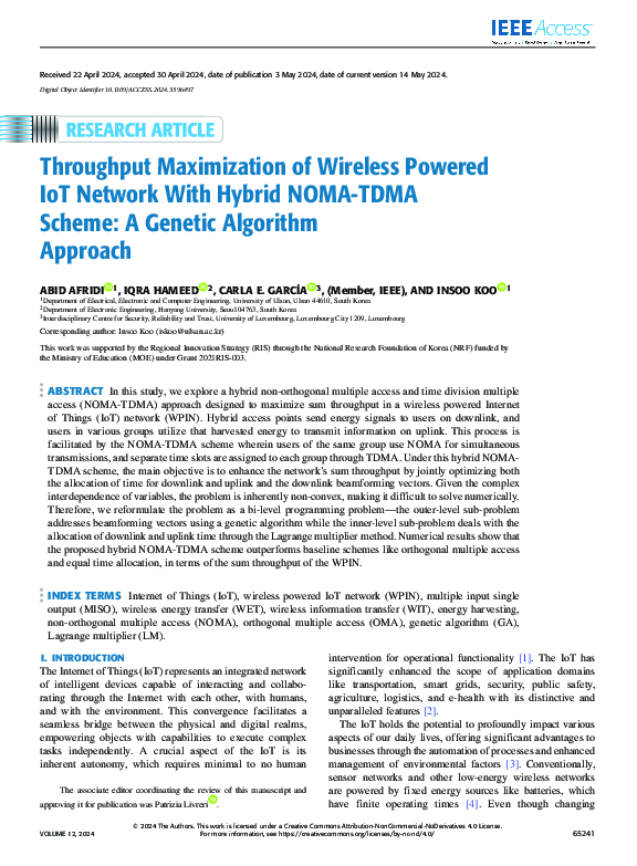 (PDF) Throughput Maximization of Wireless Powered IoT Network With ...