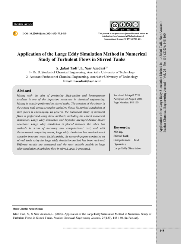 (PDF) Application of the Large Eddy Simulation Method in Numerical ...