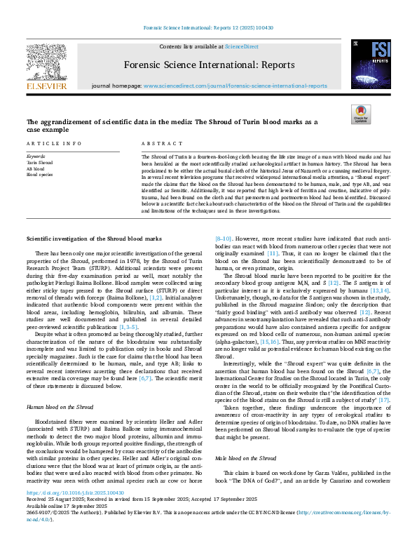 (PDF) The aggrandizement of scientific data in the media: The Shroud of ...