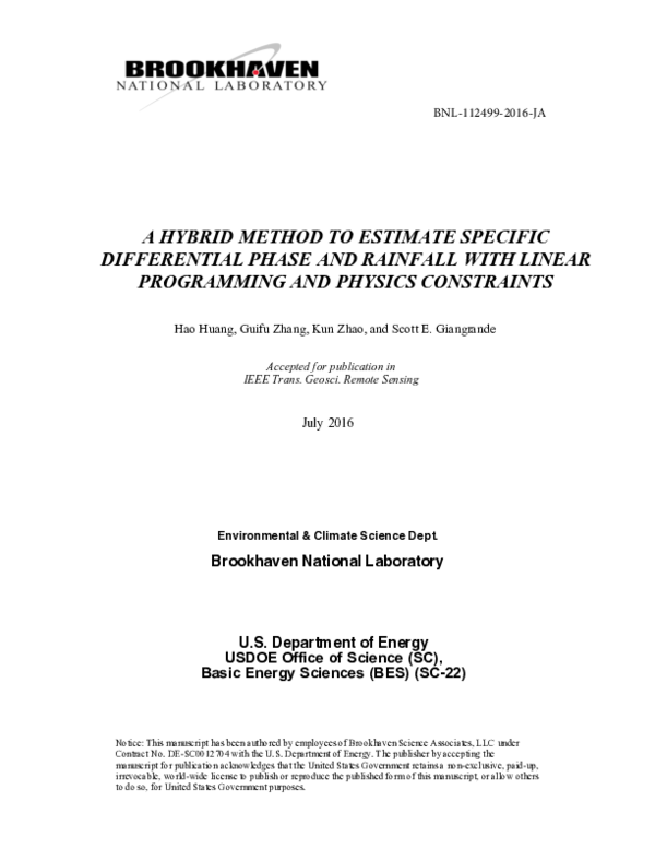 (PDF) A Hybrid Method to Estimate Specific Differential Phase and ...