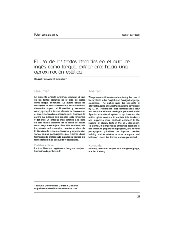 (PDF) El uso de los textos literarios en el aula de inglés como lengua ...