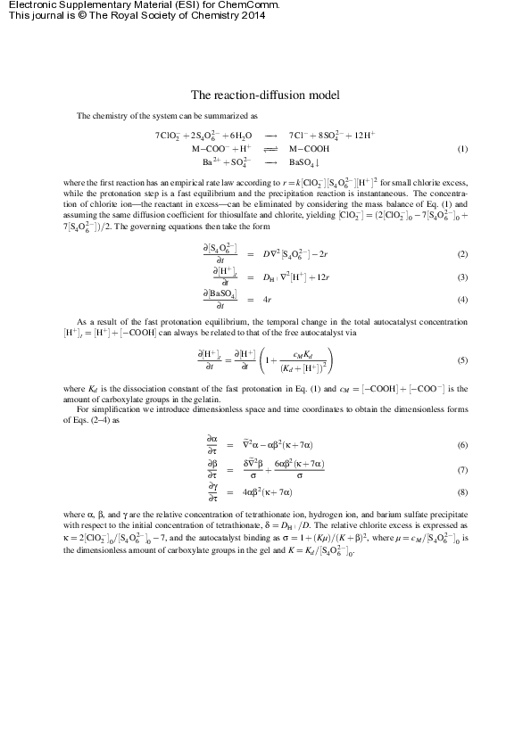 (PDF) Reaction-Diffusion Model