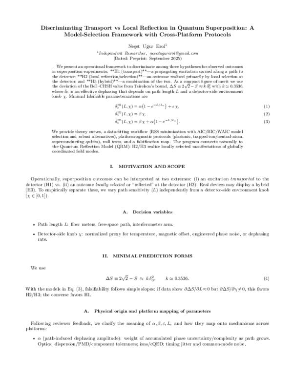 (PDF) Discriminating Transport vs Local Reflection in Quantum ...
