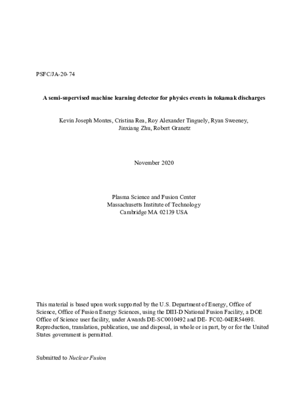 (PDF) A semi-supervised machine learning detector for physics events in ...