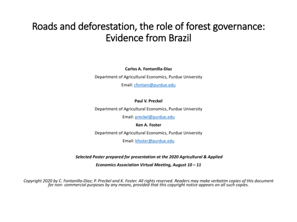 (PDF) Roads and deforestation, the role of forest governance: Evidence ...