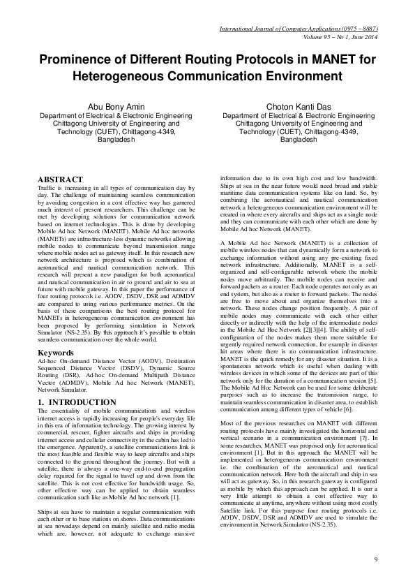 (PDF) Prominence of Different Routing Protocols in MANET for ...