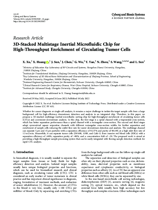 (PDF) 3D-Stacked Multistage Inertial Microfluidic Chip for High ...