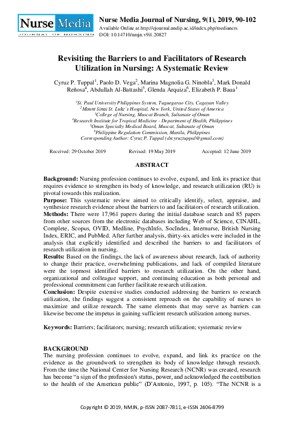 (PDF) Revisiting the Barriers to and Facilitators of Research ...
