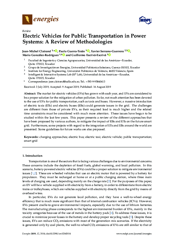 (PDF) Electric Vehicles for Public Transportation in Power Systems: A ...