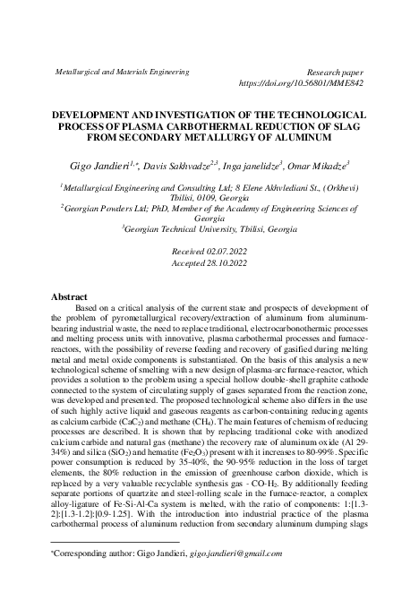 (PDF) Development and investigation of the technological process of ...