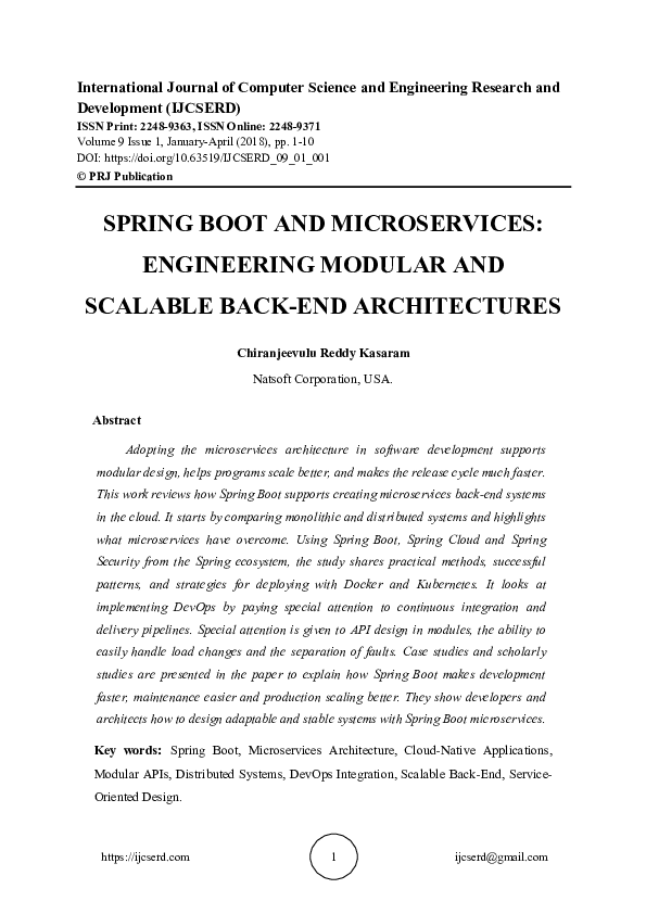 (PDF) SPRING BOOT AND MICROSERVICES: ENGINEERING MODULAR AND SCALABLE ...