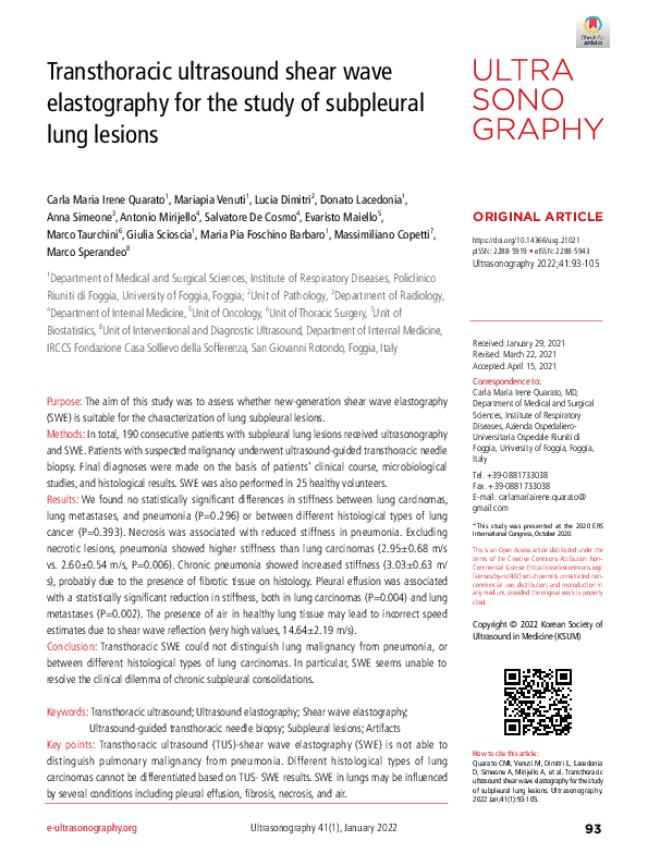 (PDF) Transthoracic ultrasound shear wave elastography for the study of ...