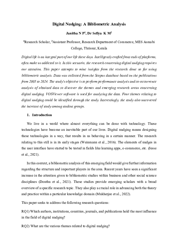 (PDF) Digital Nudging: A Bibliometric Analysis