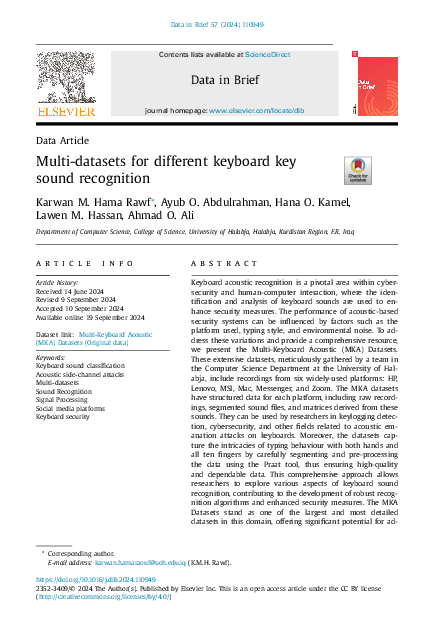 (PDF) Multi-datasets for different keyboard key sound recognition