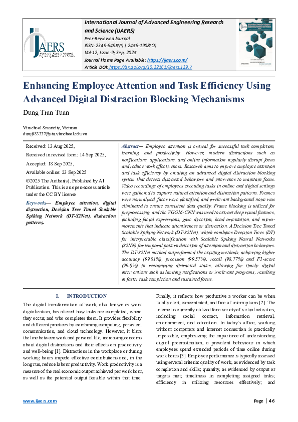 (PDF) Enhancing Employee Attention and Task Efficiency Using Advanced ...