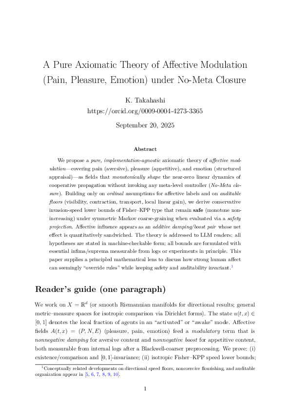 (PDF) A Pure Axiomatic Theory of Affective Modulation (Pain, Pleasure ...