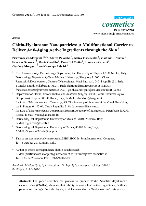 (PDF) Deliver Anti-Aging Active Ingredients through the Skin