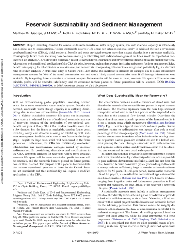(PDF) Reservoir Sustainability and Sediment Management