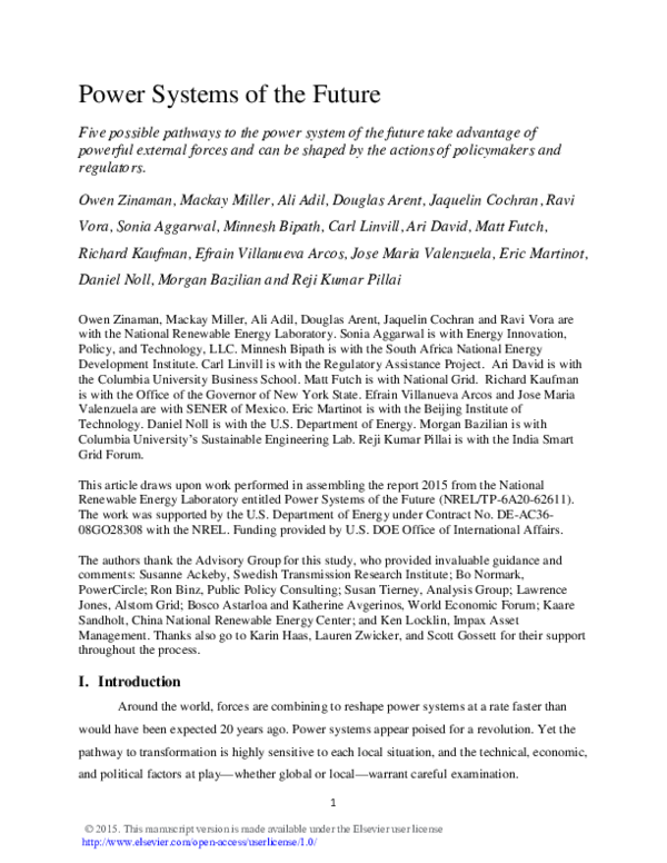 (PDF) Power Systems of the Future