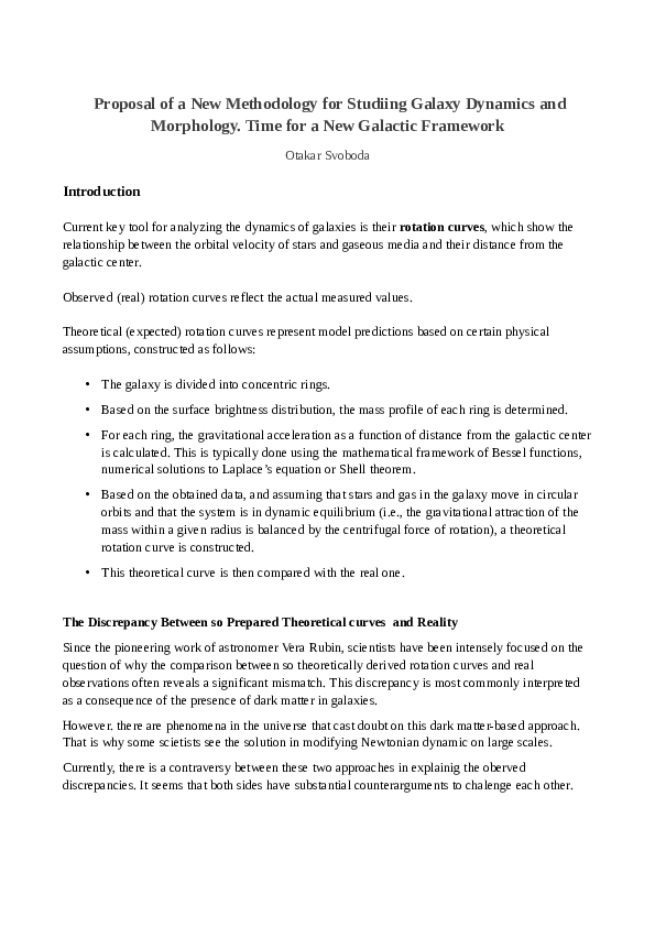 (PDF) Proposal of a New Methodology for Studiing Galaxy Dynamics and ...