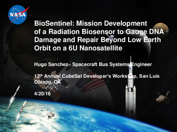 (PDF) BioSentinel: Mission Development of a Radiation Biosensor to ...