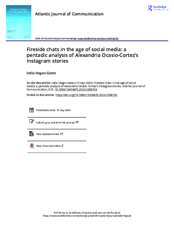 (PDF) Fireside chats in the age of social media: a pentadic analysis of ...