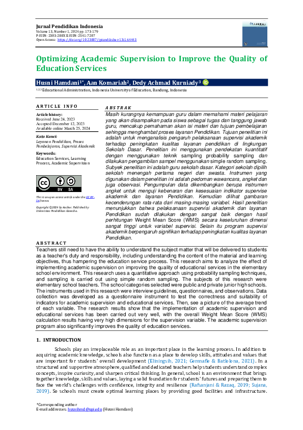 (PDF) Optimizing Academic Supervision to Improve the Quality of ...
