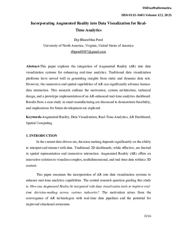 (PDF) Incorporating Augmented Reality into Data Visualization for Real ...