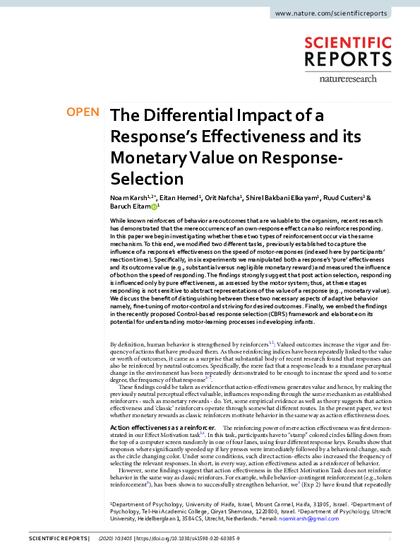 (PDF) The Differential Impact of a Response’s Effectiveness and its ...