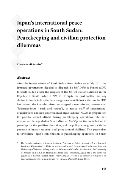 (PDF) United Nations Mission in the Republic of South Sudan (UNMISS)