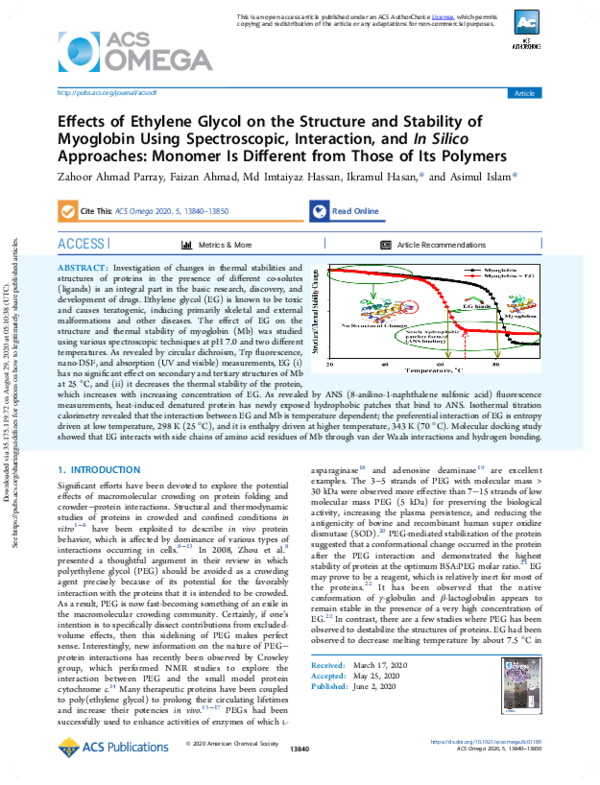 (PDF) Effects of Ethylene Glycol on the Structure and Stability of ...