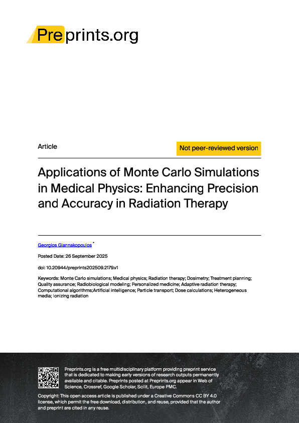 (PDF) Applications of Monte Carlo Simulations in Medical Physics ...