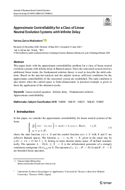 (PDF) Approximate Controllability for a Class of Linear Neutral ...