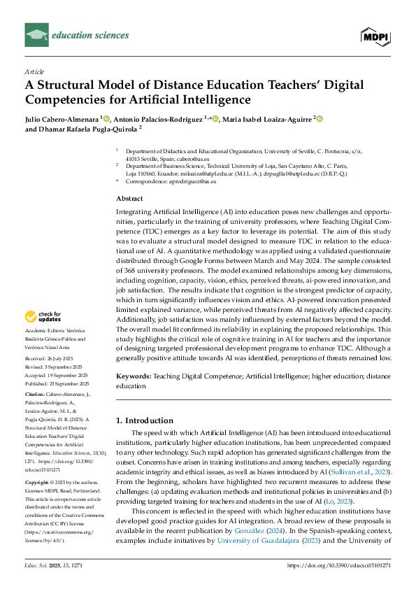 (PDF) A Structural Model of Distance Education Teachers’ Digital ...