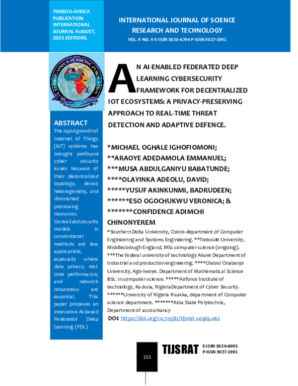 (PDF) An AI-Enabled Federated Deep Learning CyberSecurity Framework for ...