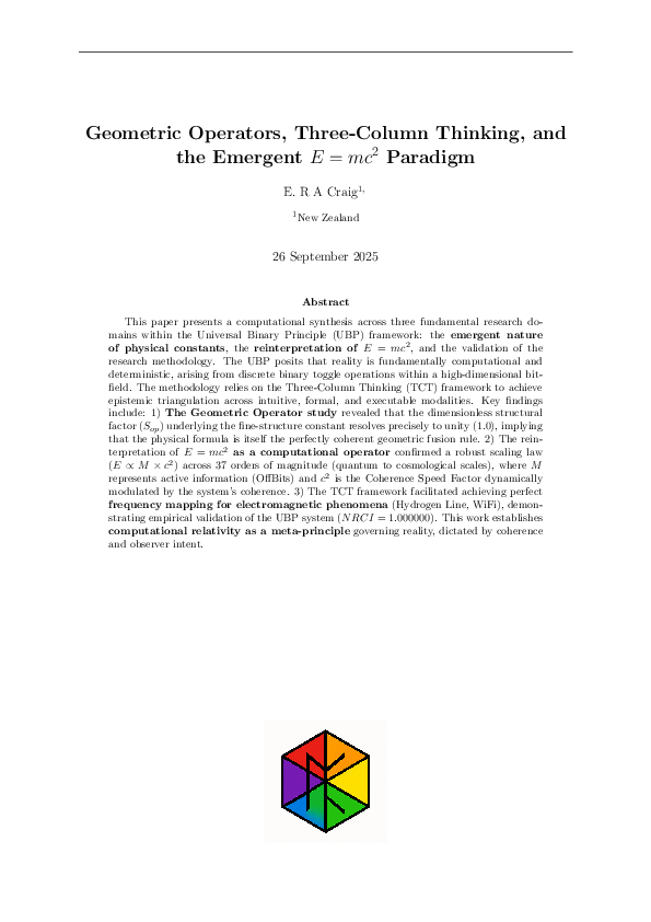 (PDF) Geometric Operators, Three-Column Thinking, and the Emergent E ...