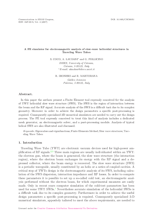 (PDF) A FE simulator for electromagnetic analysis of slow-wave ...