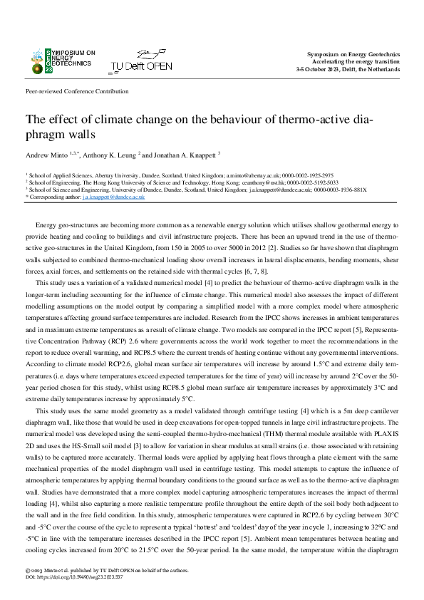 (PDF) Effect of Climate Change on the Behaviour of Thermo-Active ...