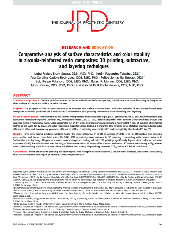 (PDF) Comparative analysis of surface characteristics and color ...
