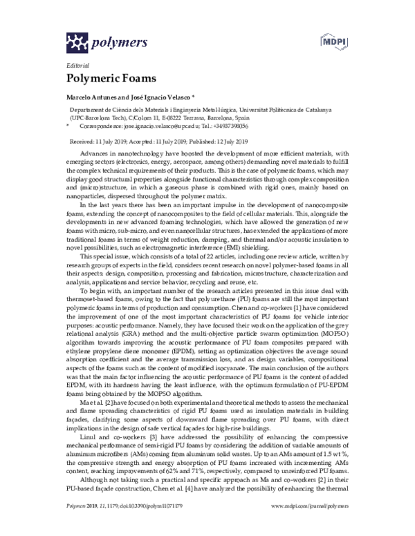 (PDF) Polymeric Foams
