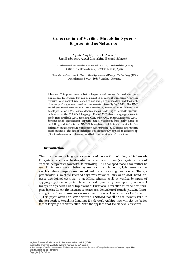 (PDF) Construction of Verified Models for Systems Construction of ...