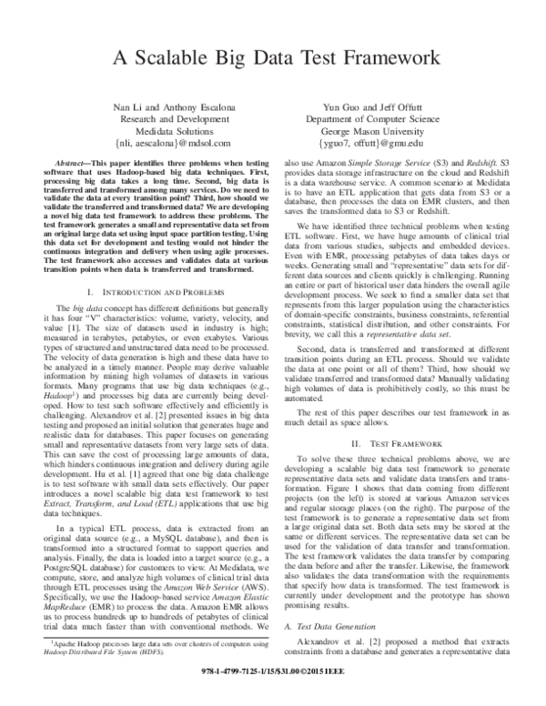 (PDF) A Scalable Big Data Test Framework