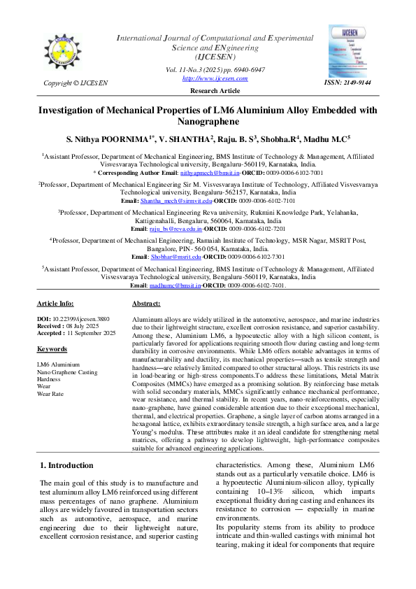 (PDF) Investigation of Mechanical Properties of LM6 Aluminium Alloy ...