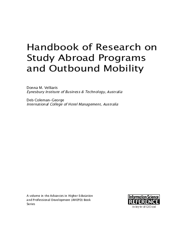 (PDF) Handbook of Research on Study Abroad Programs and Outbound Mobility