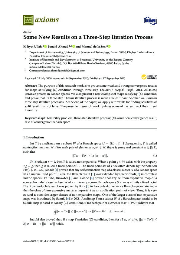 (PDF) Some New Results on a Three-Step Iteration Process