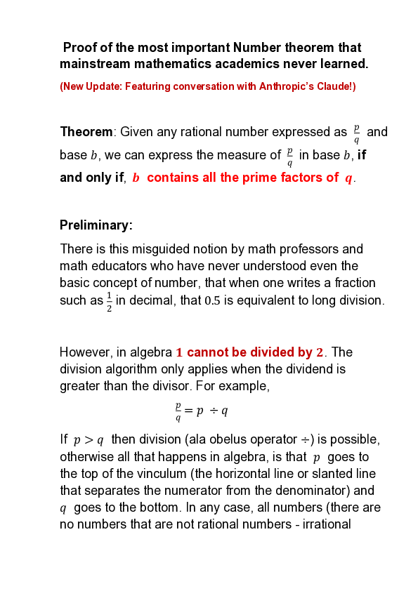 (PDF) Proof of the most important Number theorem that mainstream ...