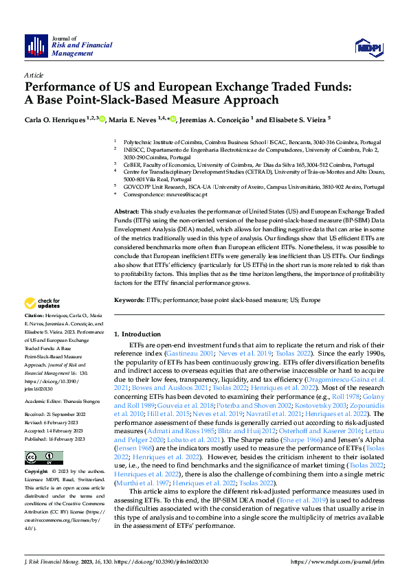 (PDF) Performance of US and European Exchange Traded Funds: A Base ...